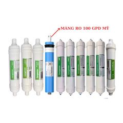 Bộ 10 Lõi Lọc Nước KANGAROO KG100HK - Lõi Màng RO 2012-100G và 6 Lõi Chức Năng cho Máy Lọc Nước Hydrogen Chính Hãng