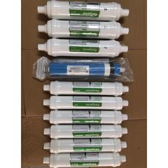 Bộ 10 Lõi Lọc Nước KANGAROO KG100HK - Lõi Màng RO 2012-100G và 6 Lõi Chức Năng cho Máy Lọc Nước Hydrogen Chính Hãng