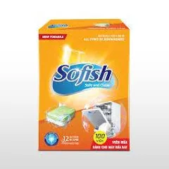 Viên Rửa Bát Sofish Hộp 100 Viên - Sạch Chuyên Dụng Cho Máy Rửa Chén, Hiệu Quả Nhanh Chóng, Không Mùi, An Toàn Khi Sử Dụng