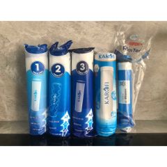 Bộ 5 Lõi Lọc Nước KAROFI Chính Hãng - Mặt hàng Thay Thế cho Máy Nóng Lạnh Treo Tường, Lọc Hiệu Quả 99% Tạp Chất