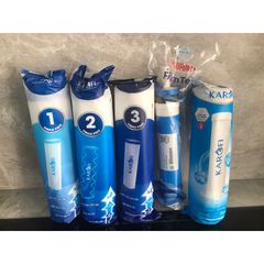 Bộ 5 Lõi Lọc Nước KAROFI Chính Hãng - Mặt hàng Thay Thế cho Máy Nóng Lạnh Treo Tường, Lọc Hiệu Quả 99% Tạp Chất