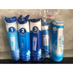 Bộ 5 Lõi Lọc Nước KAROFI Chính Hãng - Mặt hàng Thay Thế cho Máy Nóng Lạnh Treo Tường, Lọc Hiệu Quả 99% Tạp Chất