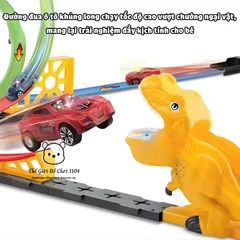 Bộ Đồ Chơi Đường Ray Ô Tô Khủng Long Vòng Xoắn 32 PCS - Kèm 4 Xe Hợp Kim, Phát Triển Tư Duy Cho Bé Yêu Thích Khám Phá Thế Giới Khủng Long