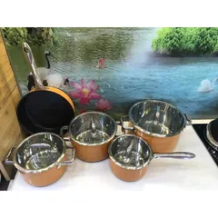 [Inox 304] Bộ nồi từ chảo 5 chiếc cao cấp ARBER làm bằng chất liệu thép không gỉ,  3 đáy siêu bền - BH 1 năm