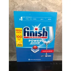 Viên rửa bát FINISH Power Essential Hương Chanh 100 Viên - Sạch mạnh mẽ cho máy rửa chén Bosch, Electrolux - Hàng chính hãng Châu Âu