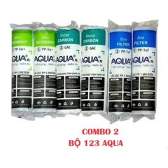 Combo 2 Bộ Lõi Lọc 123 Aqua - Thay Thế Lõi RO Chính Hãng, Gồm 2 Lõi 1, 2 Lõi 2, 2 Lõi 3 cho Nguồn Nước Sạch