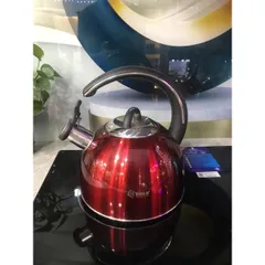 Ấm Đun Nước Arber AB03RED - Dung Tích 3L, Inox 304 Chất Lượng Cao, Sử Dụng Trên Mọi Loại Bếp, Thiết Kế Sang Trọng, Còi Báo Hiệu Sôi