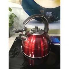 Ấm Đun Nước Arber AB03RED - Dung Tích 3L, Inox 304 Chất Lượng Cao, Sử Dụng Trên Mọi Loại Bếp, Thiết Kế Sang Trọng, Còi Báo Hiệu Sôi