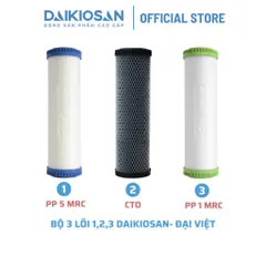 Bộ 3 Lõi Lọc Daikiosan Chính Hãng - Bảo Vệ Màng RO Cho Máy Lọc Nước RO - Lọc Thô Hiệu Quả