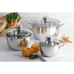[KM] Bộ 3 Nồi nấu từ Fivestar nắp kính - Sử dụng được trên tất cả các loại bếp -Bảo Hành 5 năm