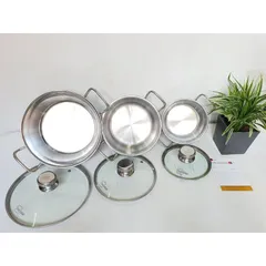 [KM] Bộ 3 Nồi nấu từ Fivestar nắp kính - Sử dụng được trên tất cả các loại bếp -Bảo Hành 5 năm
