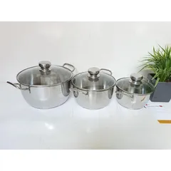 [KM] Bộ 3 Nồi nấu từ Fivestar nắp kính - Sử dụng được trên tất cả các loại bếp -Bảo Hành 5 năm