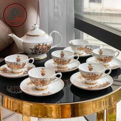 Bộ ấm chén trà sứ xương châu Âu Imperial hoa cúc - Bộ trà cao cấp 7 món, sang trọng, bền đẹp, tinh tế cho trải nghiệm uống trà hoàn hảo