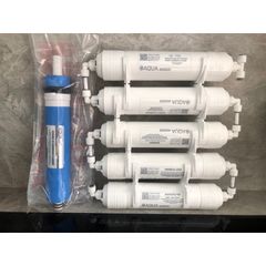 Bộ 6 Lõi Lọc Nước AQUA 456789 - Hàng Chính Hãng Dành Cho Máy Lọc RO - Lõi Màng RO, GAC, Post Carbon, Maifan, Mineral, Nano Bạc