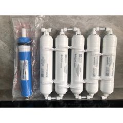 Bộ 6 Lõi Lọc Nước AQUA 456789 - Hàng Chính Hãng Dành Cho Máy Lọc RO - Lõi Màng RO, GAC, Post Carbon, Maifan, Mineral, Nano Bạc