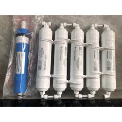 Bộ 6 Lõi Lọc Nước AQUA 456789 - Hàng Chính Hãng Dành Cho Máy Lọc RO - Lõi Màng RO, GAC, Post Carbon, Maifan, Mineral, Nano Bạc