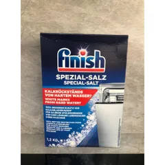 Muối Làm Mềm Nước Finish 1.2KG - Bảo Vệ Máy Rửa Bát, Ngăn Ngừa Bám Cặn Canxi Magie, Hàng Nhập Khẩu Đức