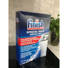 Muối Làm Mềm Nước Finish 1.2KG - Bảo Vệ Máy Rửa Bát, Ngăn Ngừa Bám Cặn Canxi Magie, Hàng Nhập Khẩu Đức