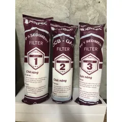 Lõi Lọc Nước JENPEC 123 Chính Hãng - PP5 micron, GAC, PP1 micron - Giải Pháp Lọc Nước Sạch Cho Gia Đình