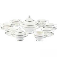 Bộ Cafe Sứ Xương Imperial London Bạch Kim Anh 15 Chi Tiết - Sang Trọng, Tinh Xảo, Chất Liệu Cao Cấp, Dụng Cụ Nhà Bếp Thiết Kế Đẹp