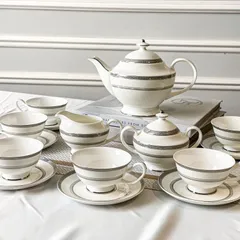 Bộ Cafe Sứ Xương Imperial London Bạch Kim Anh 15 Chi Tiết - Sang Trọng, Tinh Xảo, Chất Liệu Cao Cấp, Dụng Cụ Nhà Bếp Thiết Kế Đẹp