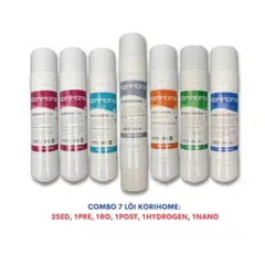 Bộ 7 Lõi Lọc Nước Korihome Chính Hãng - Lõi Sediment, Pre Carbon, RO, Post Carbon, Hydrogen Alkaline, Nano Silver - 100% Chất Lượng Cao
