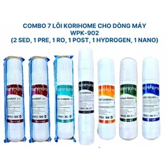 Bộ 7 Lõi Lọc Nước Korihome Chính Hãng - Lõi Sediment, Pre Carbon, RO, Post Carbon, Hydrogen Alkaline, Nano Silver - 100% Chất Lượng Cao
