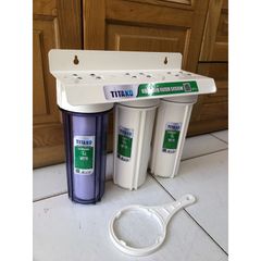 Bộ 3 Cốc Lọc Nước Sinh Hoạt 10inch TITAKO - Thiết Bị Lọc Thô Có Tay Mở, Bảo Vệ Nguồn Nước An Toàn Cho Gia Đình