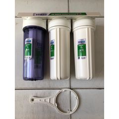 Bộ 3 Cốc Lọc Nước Sinh Hoạt 10inch TITAKO - Thiết Bị Lọc Thô Có Tay Mở, Bảo Vệ Nguồn Nước An Toàn Cho Gia Đình