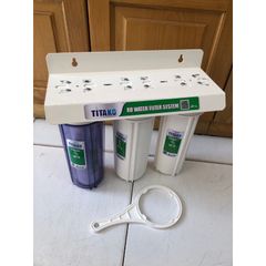 Bộ 3 Cốc Lọc Nước Sinh Hoạt 10inch TITAKO - Thiết Bị Lọc Thô Có Tay Mở, Bảo Vệ Nguồn Nước An Toàn Cho Gia Đình