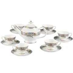 Bộ trà sứ xanh ngọc dây vàng Imperial London - Ấm và tách trà cao cấp sang trọng, thiết kế cổ điển, chất liệu sứ Tiệp quý phái