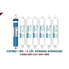 Bộ 7 Lõi Lọc Nước SUNHOUSE - Màng RO và 6 Lõi Chức Năng Thay Thế Chính Hãng cho Máy Lọc Nước