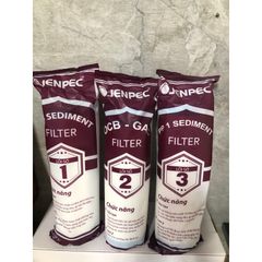Bộ 3 Lõi Lọc Nước JENPEC 1, 2, 3 - Chính Hãng, Thay Thế Cho Máy Lọc Nước RO - Giải Pháp Lọc Nước An Toàn và Hiệu Quả