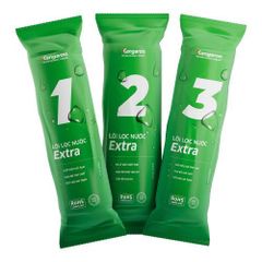 Bộ 3 Lõi Lọc Thô 123 KANGAROO Extra - Thay thế cho máy lọc nước RO - Hàng chính hãng, loại bỏ tạp chất, mùi hôi hiệu quả