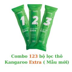 Bộ 3 Lõi Lọc Thô 123 KANGAROO Extra - Thay thế cho máy lọc nước RO - Hàng chính hãng, loại bỏ tạp chất, mùi hôi hiệu quả
