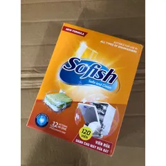Viên rửa bát SOFISH 120 viên - Hàng chính hãng, hiệu quả làm sạch vượt trội cho máy rửa chén Bosch, Teka, Hafele và nhiều thương hiệu khác