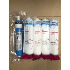 Combo 5 Lõi Lọc Nước MUTOSI 45678 Chính Hãng - Màng RO, T33, Khoáng, Hồng Ngoại, Nano - Bảo Vệ Sức Khỏe Gia Đình