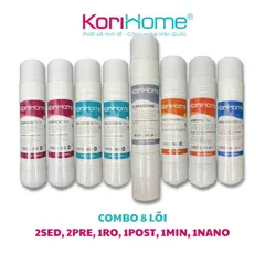 Bộ 8 Lõi Lọc Nước KORIHOME Chính Hãng - Thay Thế Model WPK-606 - Bao Gồm Lõi Sediment, Pre Carbon, RO, Post Carbon, Nano Silver, Mineral