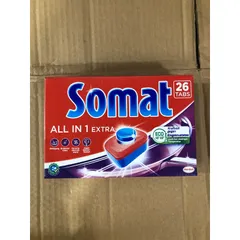 HỘP 26 VIÊN RỬA CHÉN SOMAT ALL IN 1 - Hàng chính hãng - Dùng cho máy rửa chén