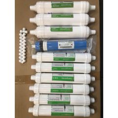 Bộ 10 Lõi Lọc Đúc Kangaroo Chính Hãng - Thay Thế Cho Máy KG100HK, KG10A4 - Lõi RO, FIR+, Nano Carbon, Kháng Khuẩn