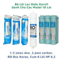 Bộ 10 Lõi Lọc Nước KAROFI Chính Hãng - Thay Thế Cho Máy Lọc RO Karofi OP1310 - Hiệu Suất Cao Và An Toàn 99.99%