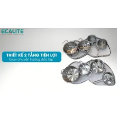 Mâm Xoay Hình Lá Ecalite EL-NST900R - Phụ Kiện Gọn Gàng Cho Tủ Bếp Hình Khối Mở Phải, Chất Liệu Inox Bền Bỉ