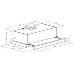 Máy Hút Mùi CANZY CZ-C516B 60cm - Máy Hút Âm Tủ Inox Trắng Kính Đen, Đèn LED Tiết Kiệm, Công Suất 750m3/h, Bảo Hành 3 Năm