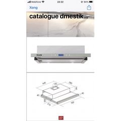 Máy Hút Mùi Âm Tủ D'mestik ES4970 DMK - Thiết Kế Sang Trọng, Cảm Ứng Hiện Đại, Công Suất 950 m3/h, Chính Hãng Chất Lượng Cao
