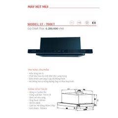 Máy Hút Mùi LATINO LT-700ET 70cm - Công Suất 750 m3/h, Thiết Kế Hiện Đại, Điều Khiển Cảm Ứng, Bảo Hành Chính Hãng