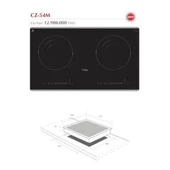 Bếp từ đôi CANZY CZ 54M / CZ-77T8- Hàng Chính Hãng - Tích hợp công nghệ hiện đại Smart Inverter siêu tiết kiệm điện năng