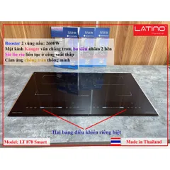 Bếp từ Latino LT - 878 Smart - Hàng chính hãng -  Made in Thái Lan - Tính năng sôi liu riu liên tục ở nhiệt độ thấp