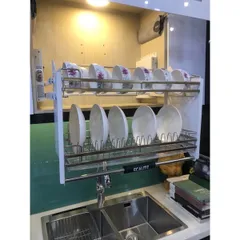 Giá Bát Di Động Ecalite Thông Minh - Chất Liệu Inox 304 Cao Cấp, Thiết Kế Nâng Hạ Tiện Lợi, Chống Han Gỉ, Bảo Hành 3 Năm