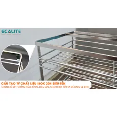 Kệ gia vị Ecalite Thiết kế 3 tầng sang trọng  - Chất liệu inox 304 siêu bền, chống gỉ sét cao