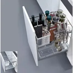 Giá Dao Thớt Inox Mờ 304 Eurogold EPD5220VX-EPD5240VX - Kệ Đựng Gia Vị Tủ Bếp Dưới, Bảo Hành 2 Năm